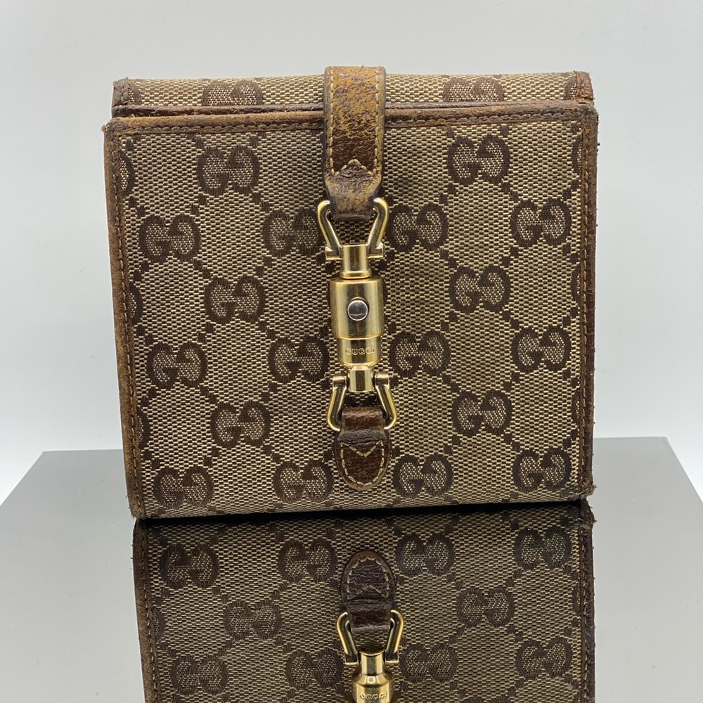 Gucci GG Horsebit Jackie Leather & Monogram Wallet
